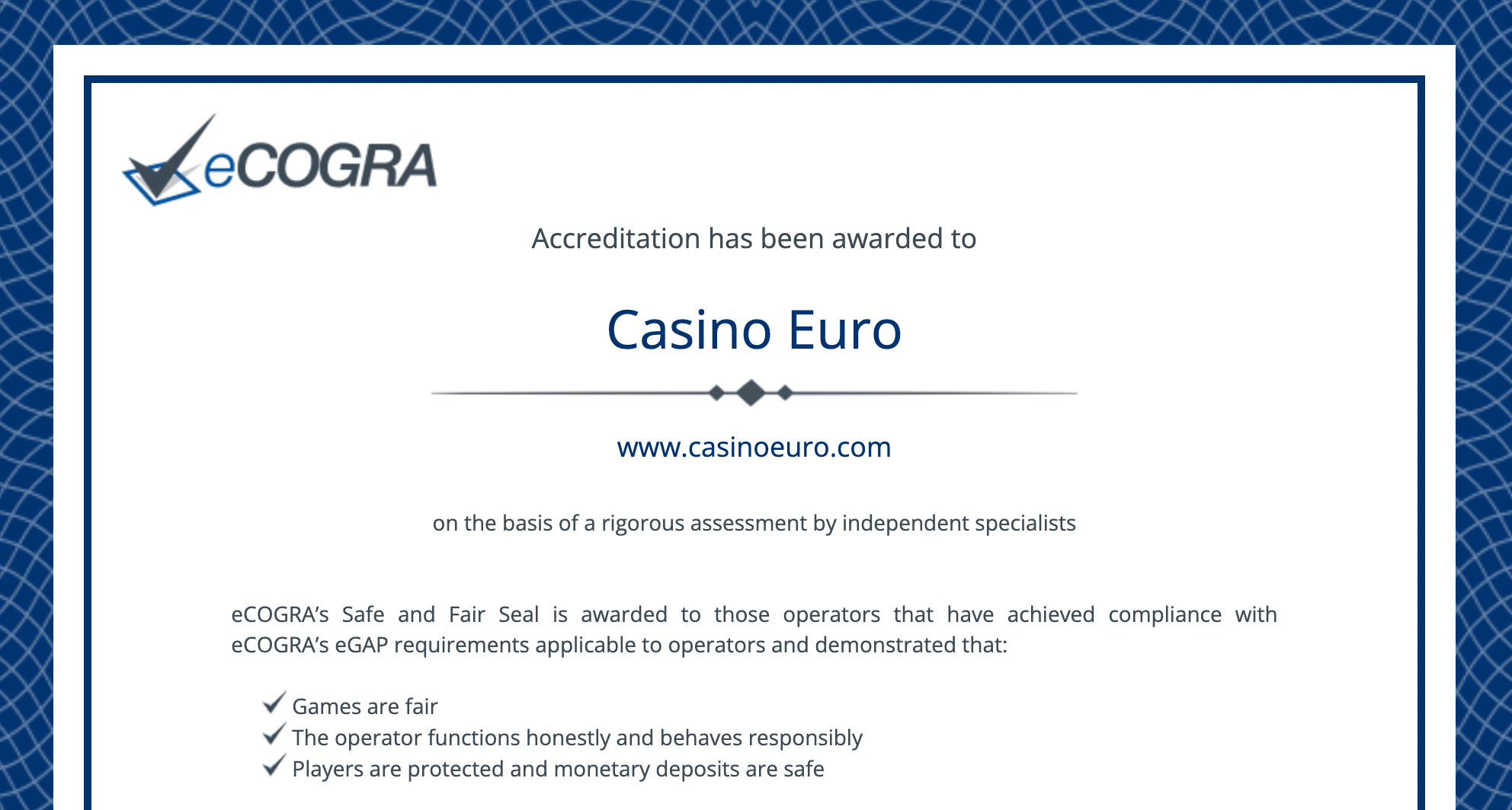 casinoeuro license
